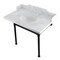 Kingston Brass 36 Carrara Marble Console Sink with Stainless Steel Legs, Marble WhiteMatte Black LMS3622M80ST - alternate 1